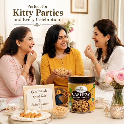 Premium Salted Roasted Cashews/Kaju, 200g | Perfectly Roasted Savory Nuts | Crunchy, Protein-Rich Healthy Snacks