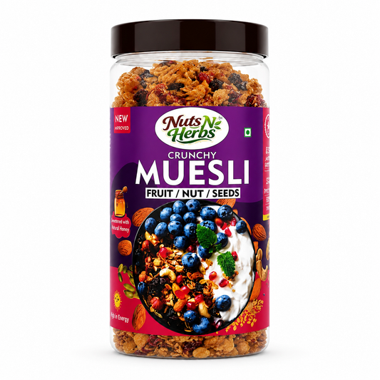 Muesli | Tasty &amp; Healthy Breakfast Cereal 400g, Dry fruit, Fruits & Nuts | Natural Breakfast | Crunchy