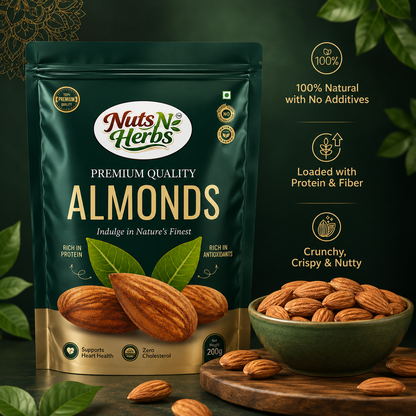 California Almonds 250g | Rich in Protein, Magnesium & Phosphorus | Crunchy Nuts & Dry Fruits