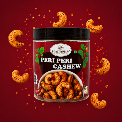 Peri Peri Cashews 200g | Premium Roasted Cashew Nuts | Spicy Peri Peri Masala | Protein & Fibre Rich Healthy Snack