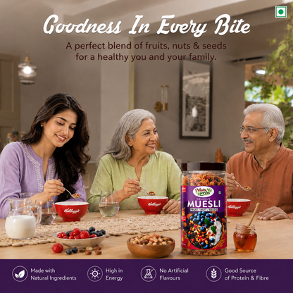Muesli | Tasty &amp; Healthy Breakfast Cereal 400g, Dry fruit, Fruits & Nuts | Natural Breakfast | Crunchy
