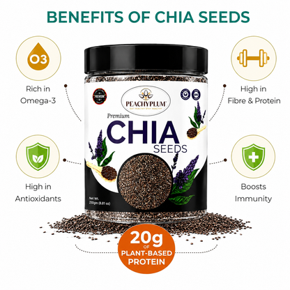 Chia Seeds 250g - Healthy Raw Seeds | Clean Chia Seeds for Eating | Calcium and Protein Rich Seeds