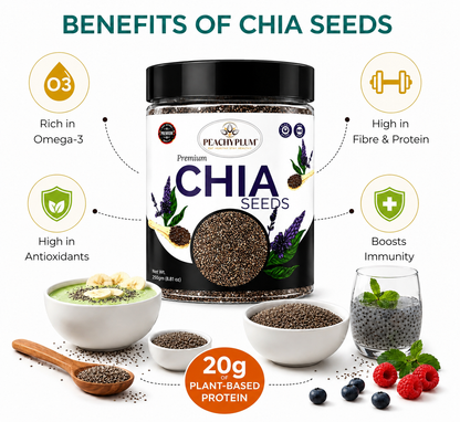 Chia Seeds 250g - Healthy Raw Seeds | Clean Chia Seeds for Eating | Calcium and Protein Rich Seeds