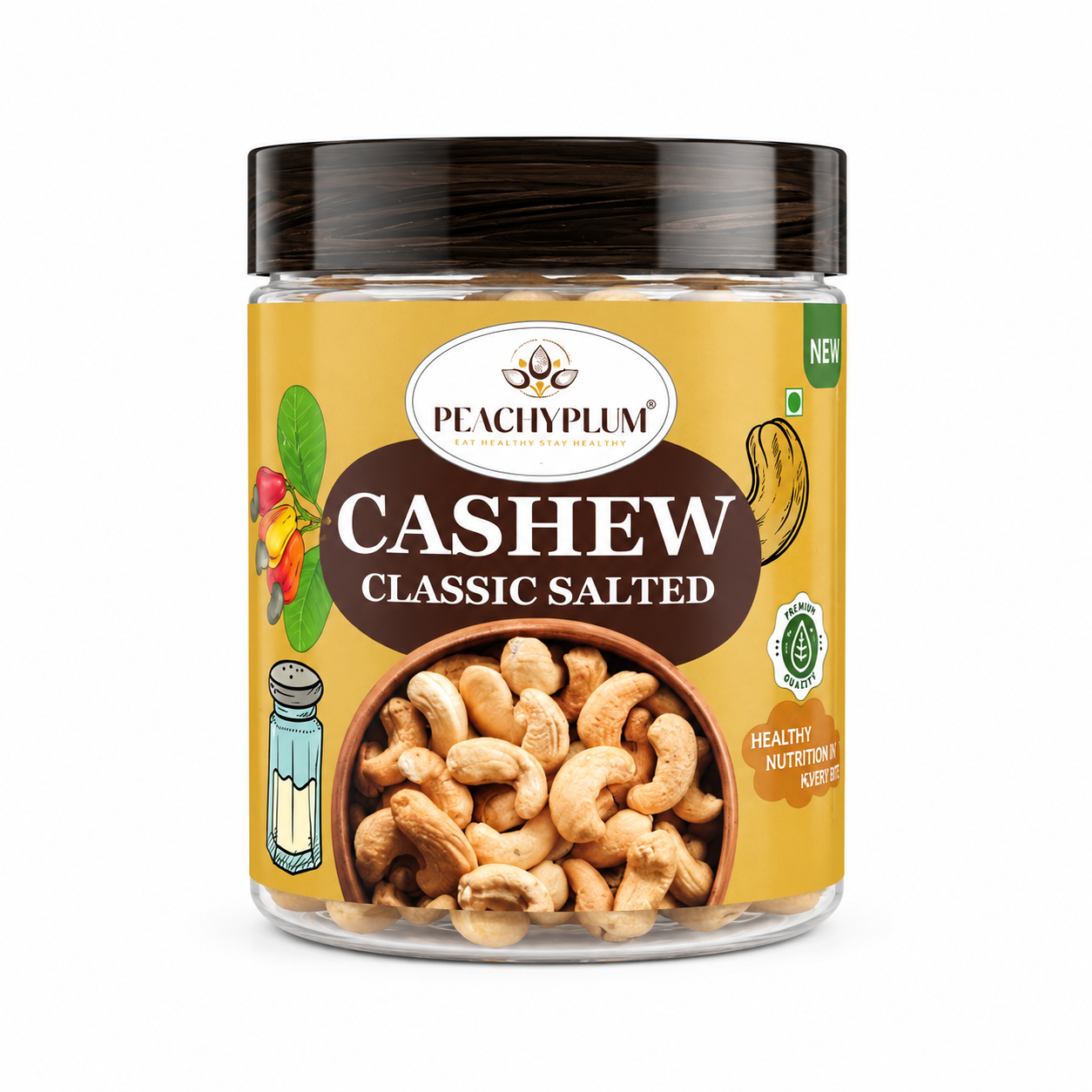Premium Salted Roasted Cashews/Kaju, 200g | Perfectly Roasted Savory Nuts | Crunchy, Protein-Rich Healthy Snacks